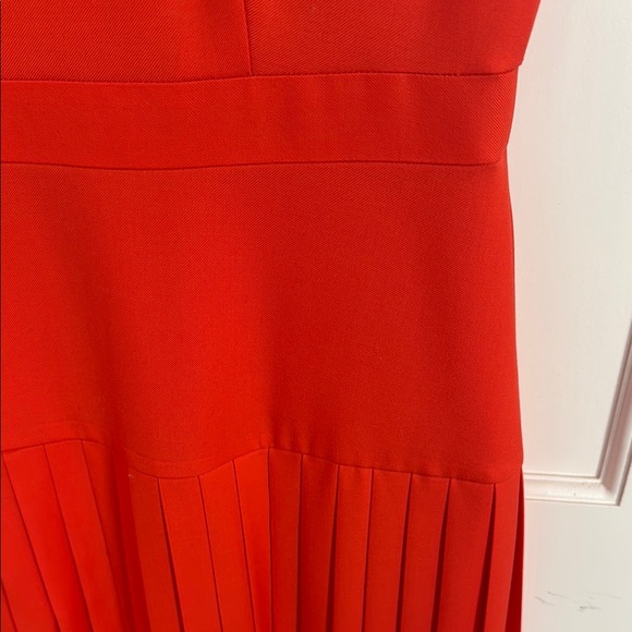 J. Crew Orange Crepe Wool Midi Dress with Cap Sleeves - Picture 3 of 8